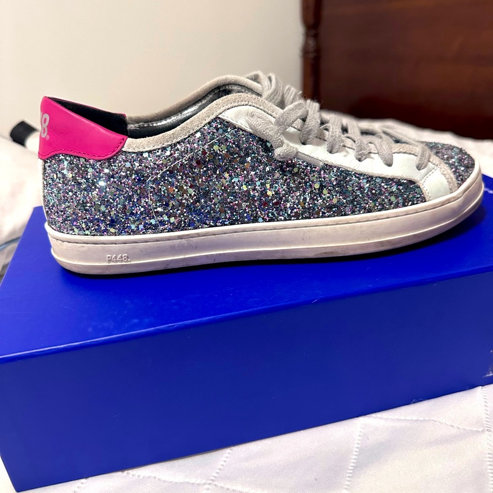 P448 Sparkle Tennis Shoes - pink glitter - S21 Johnny-W